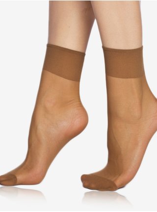 Sada dvou párů silonkových matných ponožek v bronzové barvě Bellinda DIE PASST SOCKS 