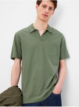 Zelené pánské polo tričko s rozhalenkou GAP