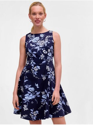 Tmavě modré květované šaty ORSAY