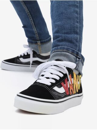 Čierne chlapčenské tenisky so semišovými detailmi VANS