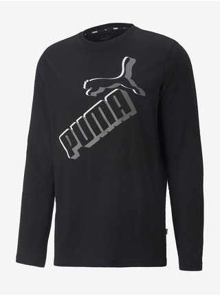 Černé pánské tričko s dlouhým rukávem Puma