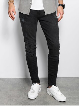 Černé pánské skinny fit džíny Ombre Clothing P1060 