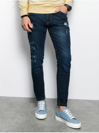 Tmavě modré pánské skinny fit džíny Ombre Clothing P1060