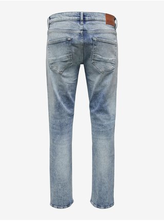 Světle modré slim fit džíny s potrhaným efektem ONLY & SONS 