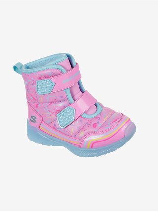 Modro-růžové holčičí zimní boty Skechers