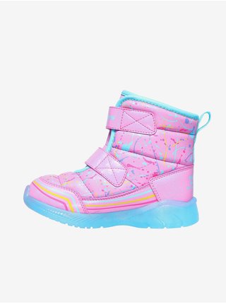 Modro-růžové holčičí zimní boty Skechers