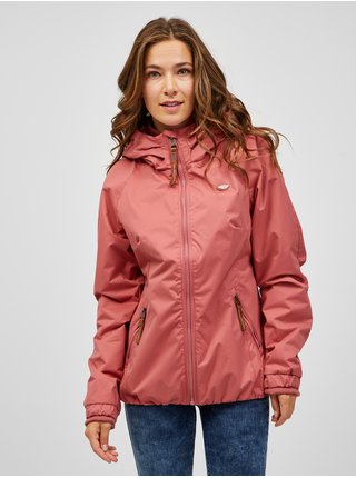 Ružová dámska vodeodolná bunda s kapucou Ragwear Dizzie