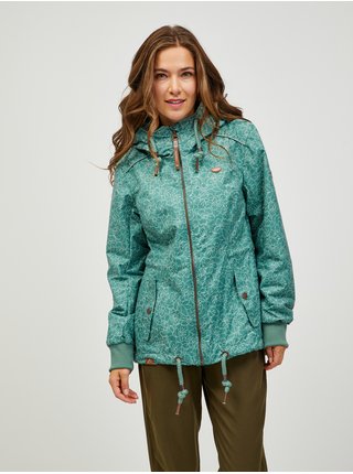 Zelená dámská vzorovaná voděodolná bunda s kapucí Ragwear Danka Poppy