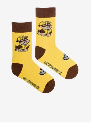 Žlté chlapčenské vzorované ponožky Fusakle Patrol Rubble