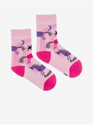 Růžové holčičí vzorované ponožky Fusakle Jednorožec