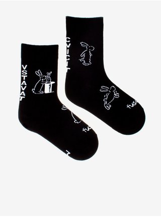 Černé holčičí vzorované ponožky Fusakle Bob a Bobek