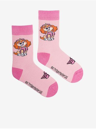 Ružové dievčenské vzorované ponožky Fusakle Patrol Skye