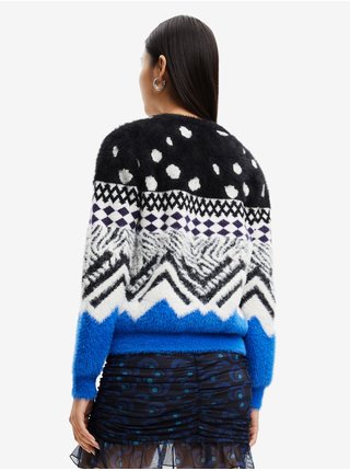 Čierno-biely dámsky vzorovaný sveter Desigual Colorado
