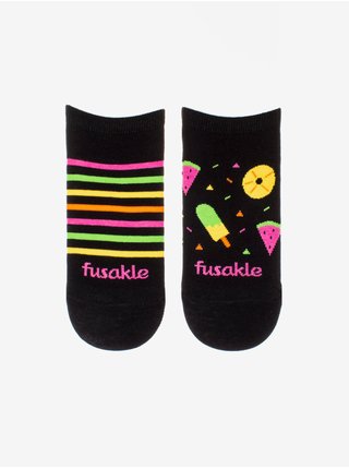Černé pánské vzorované ponožky Fusakle Pohoda