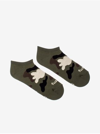 Tmavě zelené vzorované ponožky Fusakle Maskáč