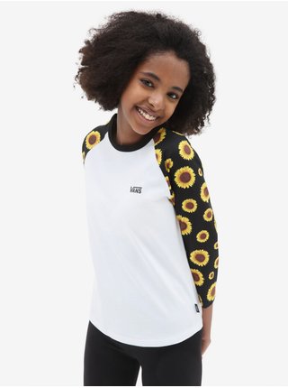 Černo-bílé holčičí tričko s dlouhým rukávem VANS Sunlit