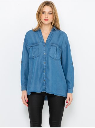 Modrá dámska džínsová košeľa CAMAIEU