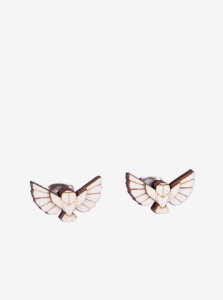 Dřevěné náušnice BeWooden Snowy Owl Earrings