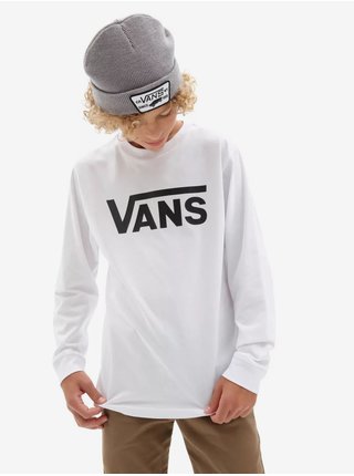 Biele chlapčenské tričko s dlhým rukávom VANS
