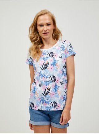 Růžovo-modré vzorované tričko ORSAY