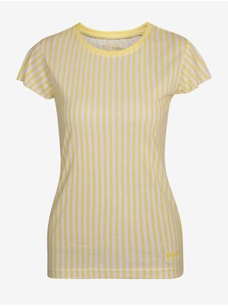 Žluté dámské pruhované tričko NAX HUDERA  