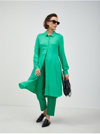 Zelené košeľové šaty so zaväzovaním ICHI