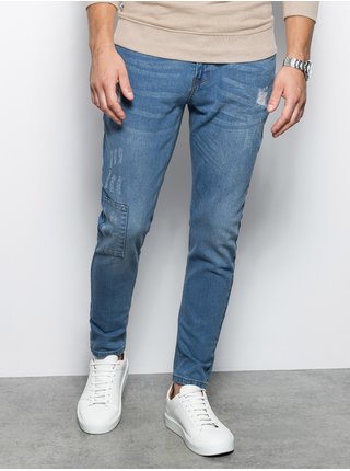 Modré pánské skinny fit džíny Ombre Clothing P1060