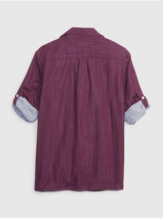 Vínová chlapčenská košeľa s dlhým rukávom GAP
