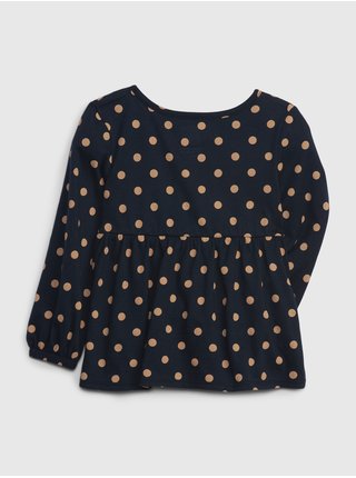 Tmavomodré dievčenské bodkované tričko GAP