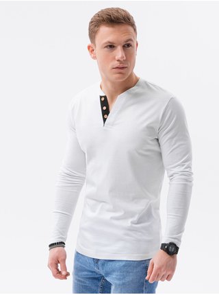 Bílé pánské tričko Ombre Clothing L133 