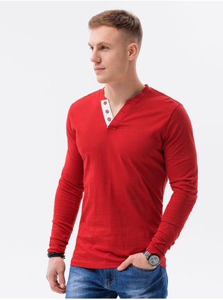 Červené pánské tričko Ombre Clothing L133   