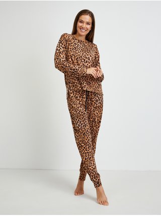 Hnědé dámské vzorované pyžamo Ralph Lauren
