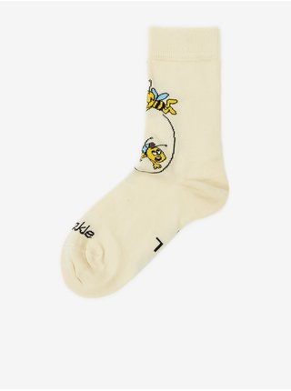 Žlté dievčenské vzorované ponožky Fusakle Včielka Mája