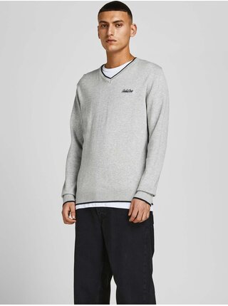 Svetlošedý ľahký sveter Jack & Jones Tons