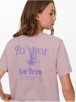 Staroružové dámske tričko s potlačou na chrbte JDY Berry