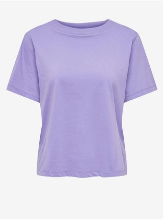 Světle fialové dámské tričko s potiskem na zádech JDY Berry