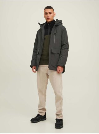 Černá parka s kapucí Jack & Jones Kaiser