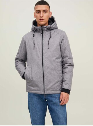 Šedá bunda s kapucí Jack & Jones Lock