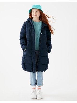Tmavě modrý holčičí zateplený kabát s technologií Stormwear™ Marks & Spencer 
