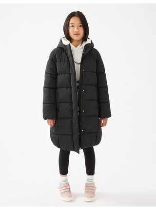 Černý holčičí zateplený kabát s technologií Stormwear™ Marks & Spencer 
