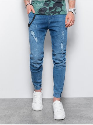 Modré pánské džínové kalhoty Ombre Clothing P939 