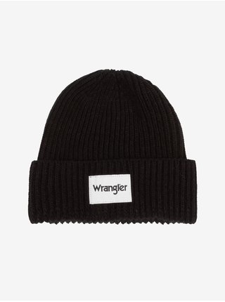 Černá pánská žebrovaná zimní čepice Wrangler