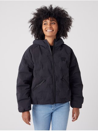 Čierna dámska zimná bunda s kapucňou Wrangler