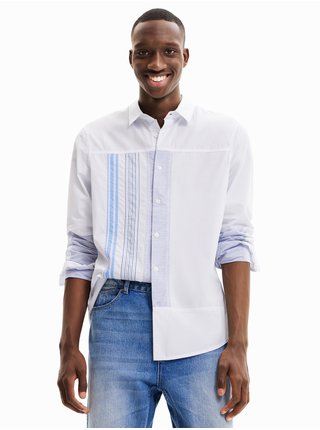 Modro-biela pánska pruhovaná košeľa Desigual Bernard