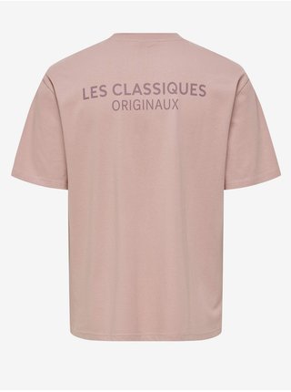 Růžové tričko ONLY & SONS Les Classiques