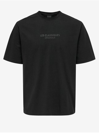 Černé tričko ONLY & SONS Les Classiques
