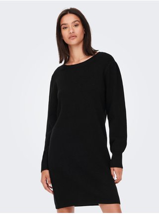 Čierne krátke svetrové šaty Jacqueline de Yong Marco