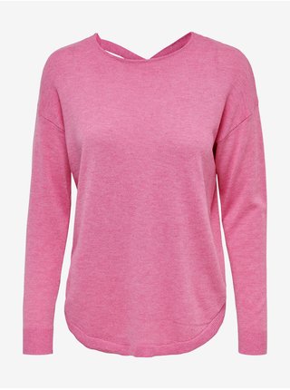 Ružový basic sveter ONLY Lana