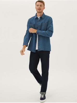 Modrá pánská džínová košile Marks & Spencer