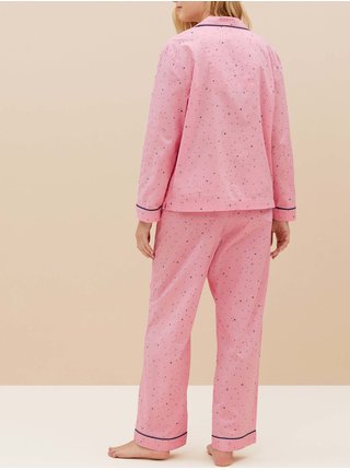 Růžové dámské vzorované pyžamo Marks & Spencer 